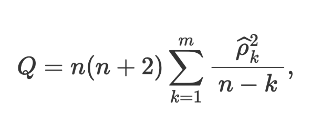 Ljung-Box Q-Test formula