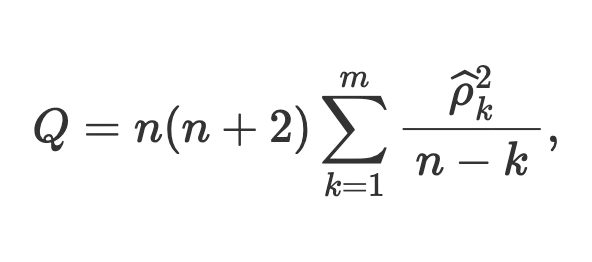 Ljung-Box Q-Test formula