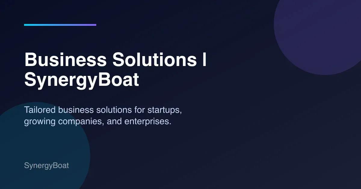 Product, Platform & AI Solutions | SynergyBoat